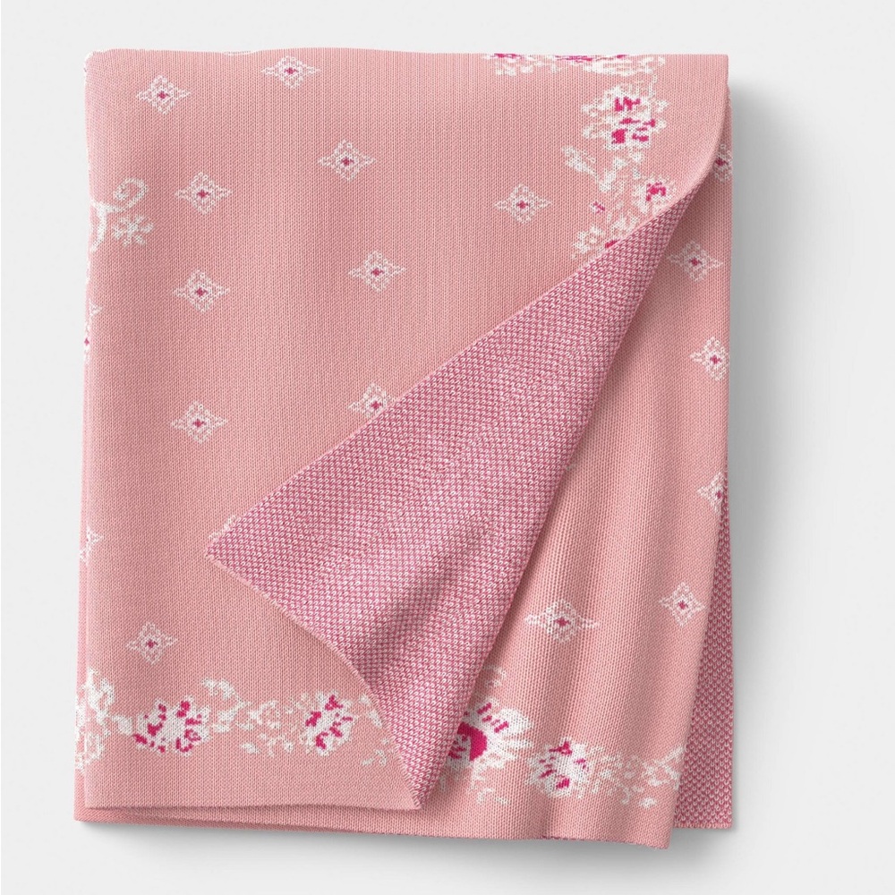Floral Knit Jacquard Throw Blanket Pink/ Cream - Threshold with Studio
McGee